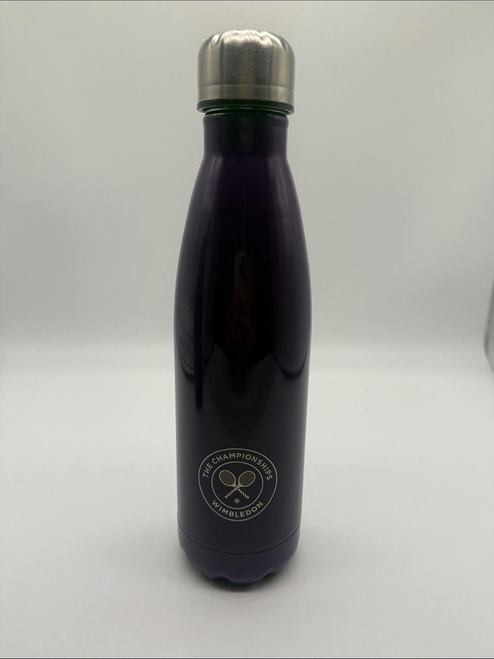 The Championships Wimbledon Metal Water Bottle Purple & Silver